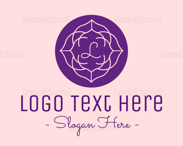 Purple Blooming Flower Lettermark Logo