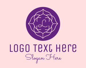 Purple Blooming Flower Lettermark  Logo