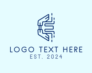 Geometric - Simple Construction Letter E logo design