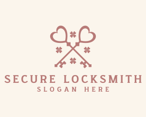 Locksmith - Hotel Heart Key logo design