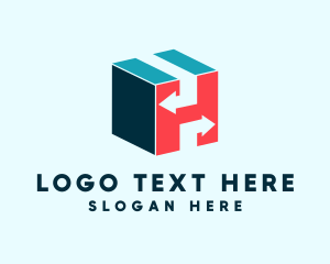 Processing - Box Parcel Delivery Letter H logo design