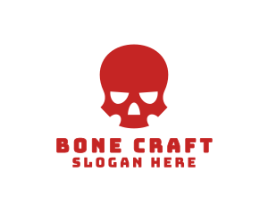 Skeletal - Angry Skull Head logo design