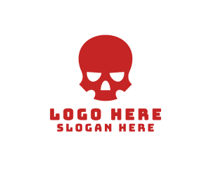 Gamer - Angry Skull Head logo design