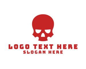 Skeleton - Angry Skull Head logo design