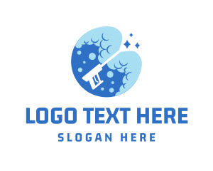 Deep Clean - Pressure Washer Bubble logo design