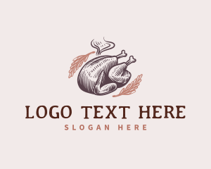 Roast - Turkey Roasted Dish logo design
