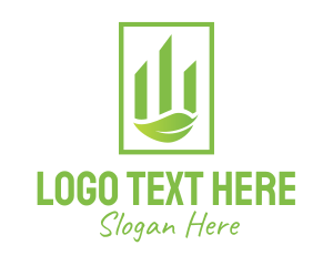 Green City - Eco City Building Leaf logo design