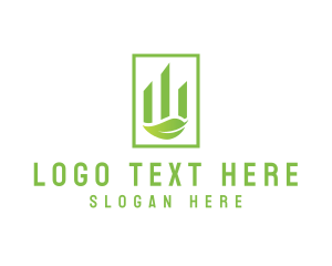 Home Builder - Eco City Building Leaf logo design