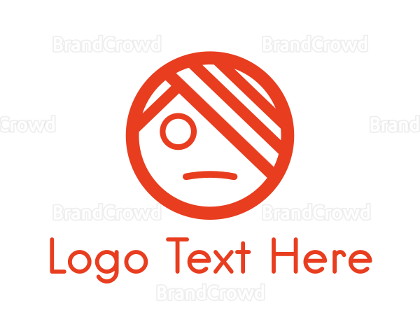 Orange Emo Face Logo