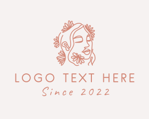 Makeup Artist - Flower Woman Beauty Cosmetics logo design