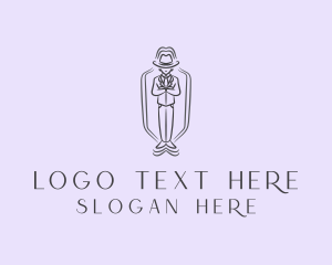 Man - Fedora Man Suit logo design