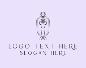 Tie - Fedora Man Suit logo design