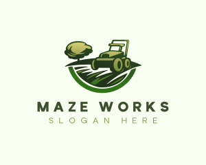 Lawn Mowing Landscape logo design