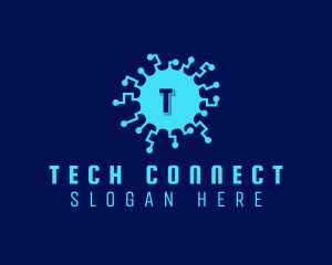 Sars - Blue Tech Antivirus Letter logo design