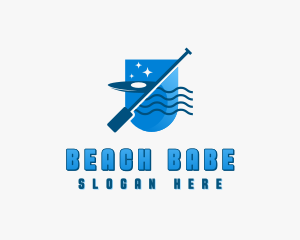 Paddleboarding Beach Watersports logo design