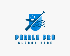 Paddleboarding Beach Watersports logo design