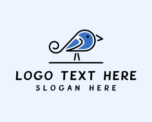 Minimalist - Pet Blue Jay Bird logo design
