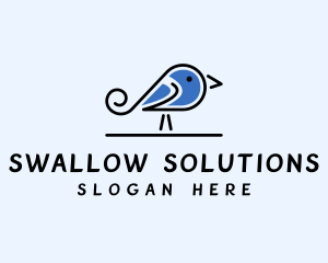 Swallow - Pet Blue Jay Bird logo design