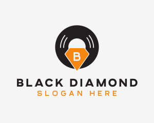 DJ Diamond Vinyl Record logo design