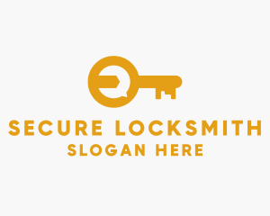 Locksmith - Orange Locksmith Key logo design