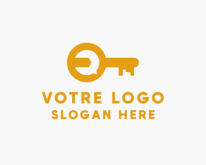 Rental - Orange Locksmith Key logo design