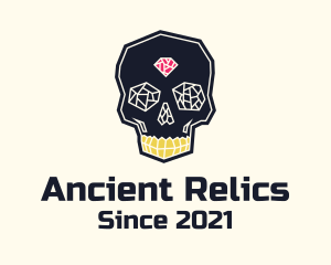 Artifact - Crystal Gemstone Skull Skeleton logo design