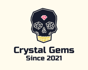 Crystal Gemstone Skull Skeleton logo design