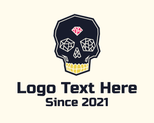 Ruby - Crystal Gemstone Skull logo design