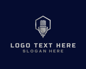 Podcast - Microphone Broadcast Media logo design