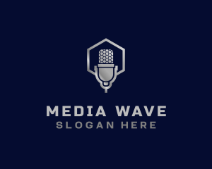 Broadcast - Microphone Broadcast Media logo design