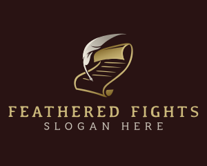 Writing Quill Feather logo design