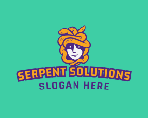 Serpent - Medusa Snake Avatar logo design