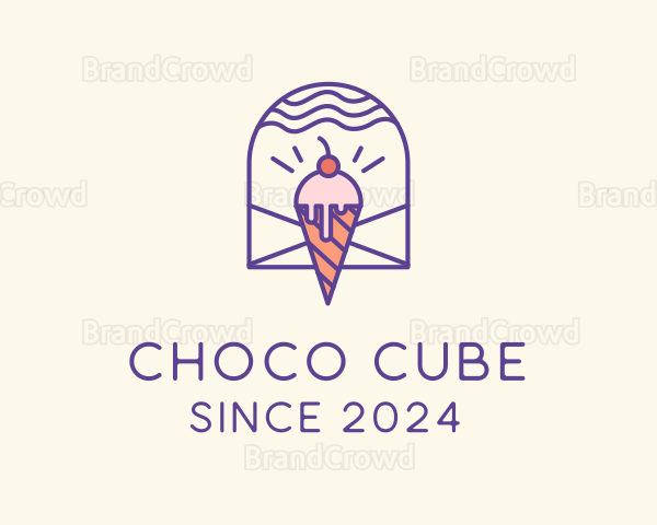 Ice Cream Sugar Badge Logo