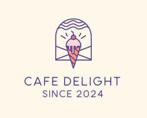 Cafeteria - Ice Cream Sugar Badge logo design