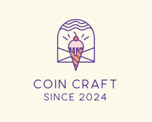 Ice Cream Sugar Badge logo design