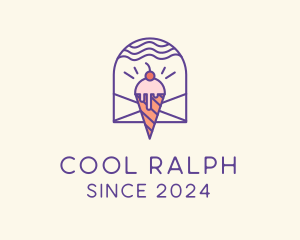 Ice Cream Sugar Badge logo design