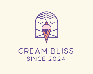 Cream - Ice Cream Sugar Badge logo design