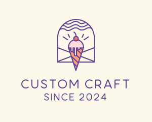 Ice Cream Sugar Badge logo design