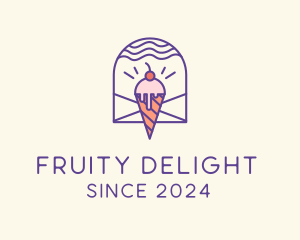 Ice Cream Sugar Badge logo design