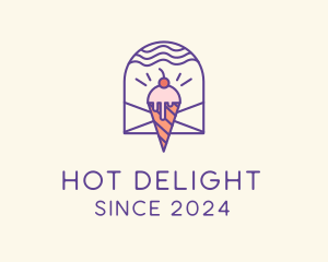 Ice Cream Sugar Badge logo design