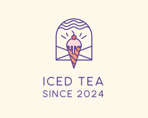 Ice Cream Sugar Badge logo design