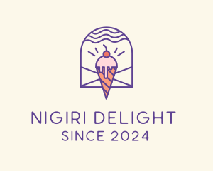 Ice Cream Sugar Badge logo design