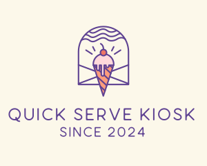 Ice Cream Sugar Badge logo design