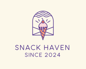 Ice Cream Sugar Badge logo design