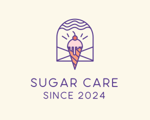 Ice Cream Sugar Badge logo design