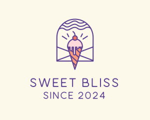 Sugar - Ice Cream Sugar Badge logo design