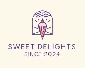 Ice Cream Sugar Badge logo design