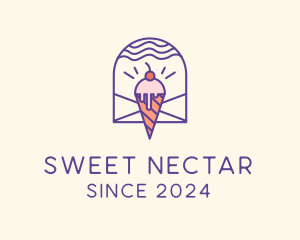 Ice Cream Sugar Badge logo design