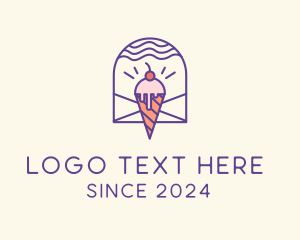 Ice Cream Parlor - Ice Cream Sugar Badge logo design