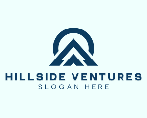 Hillside - Mountain Peak Letter A logo design